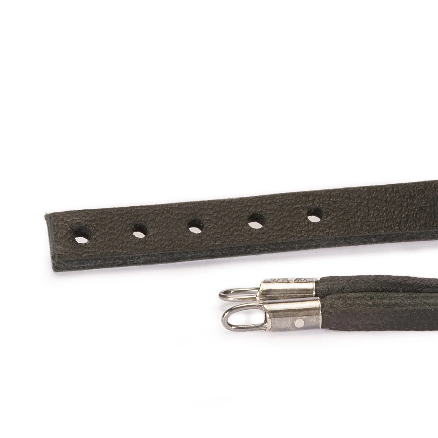Double Leather Bracelet Black/Silver - Image 3