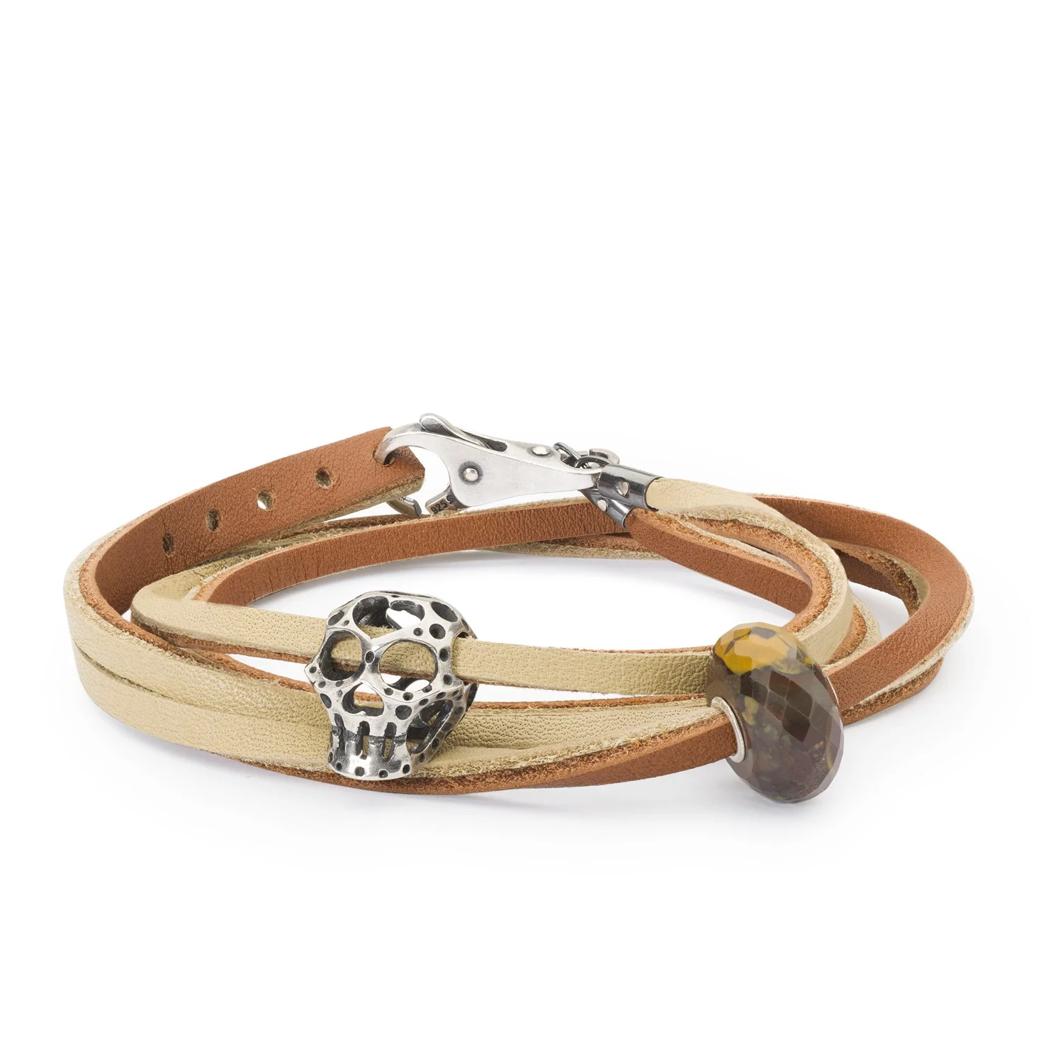 Leather Bracelet Brown/Beige - Image 3