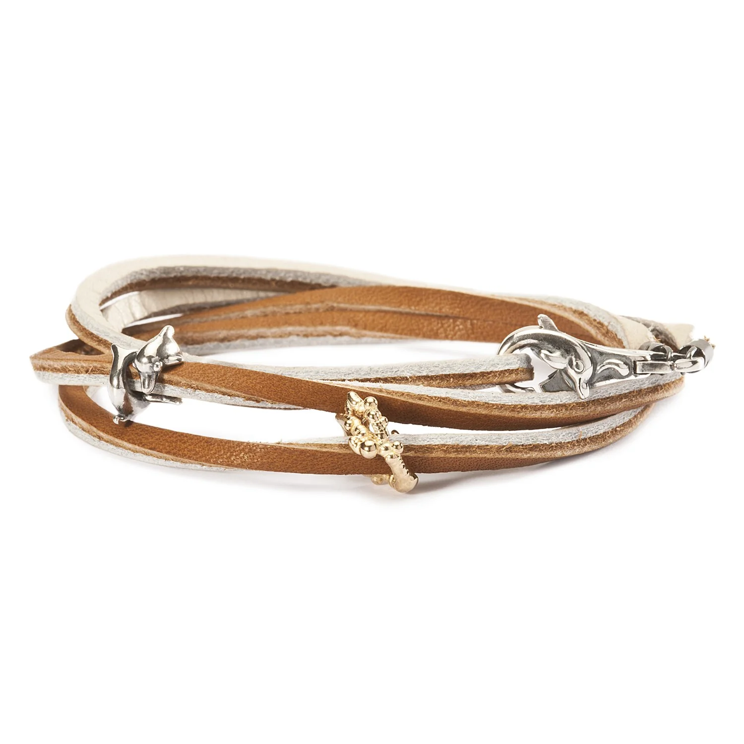 Leather Bracelet Brown/Beige - Image 6