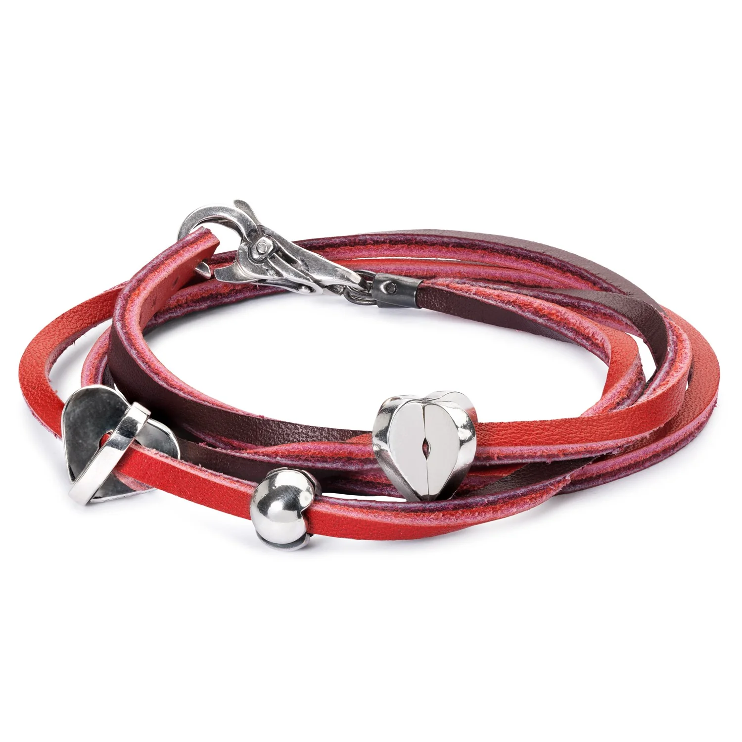 Leather Bracelet Red/Bordeaux - Image 3