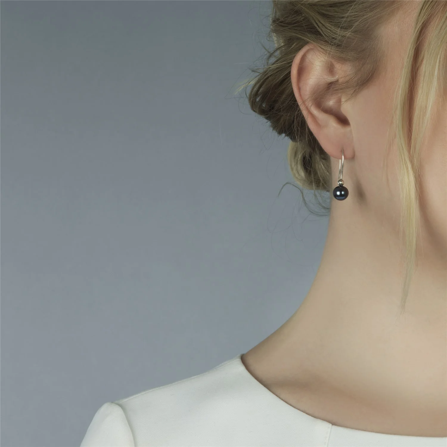 Peacock Pearl Round Drops with Silver Hooks - Image 5