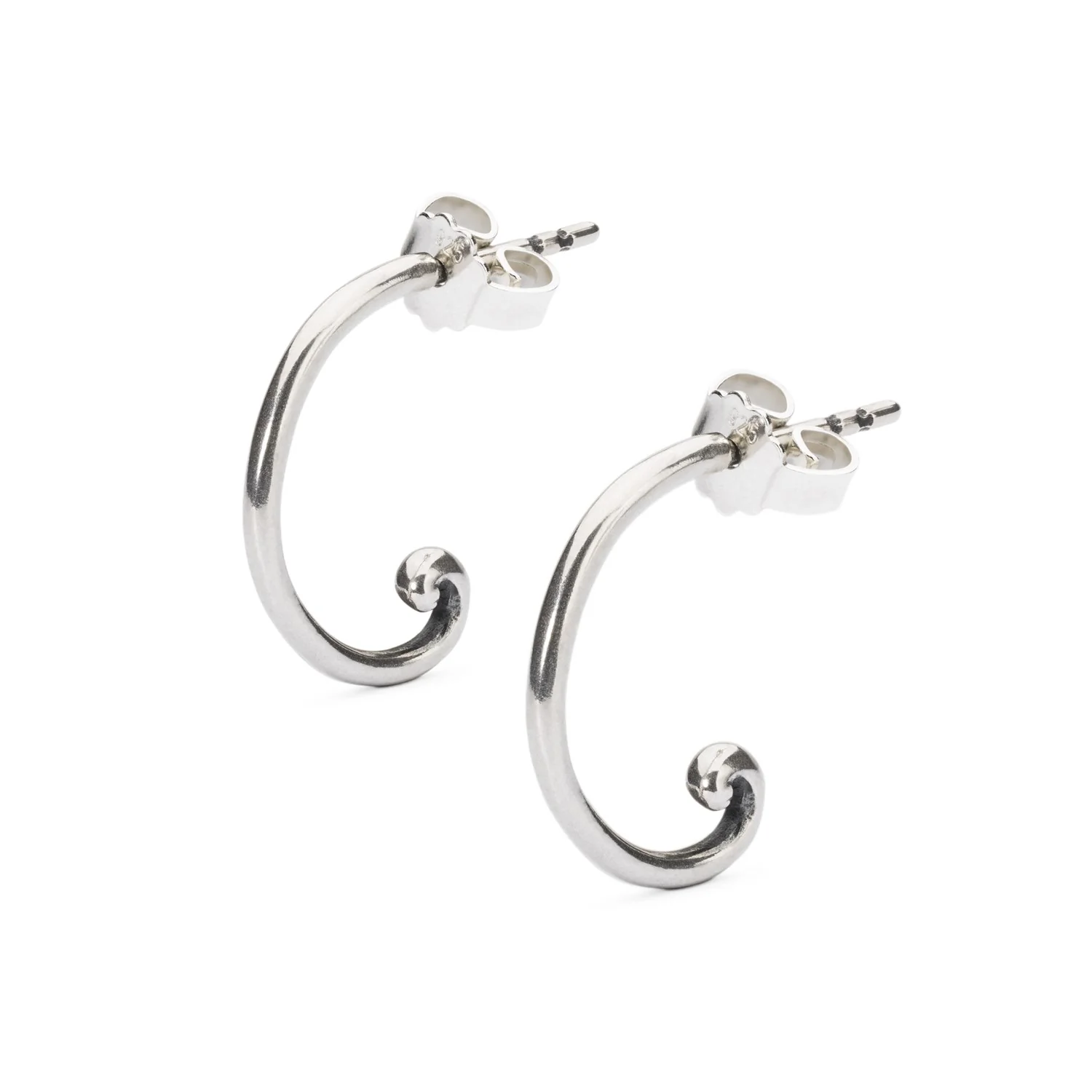Rose Quartz Earrings with Silver Hooks with Twirl - Image 3