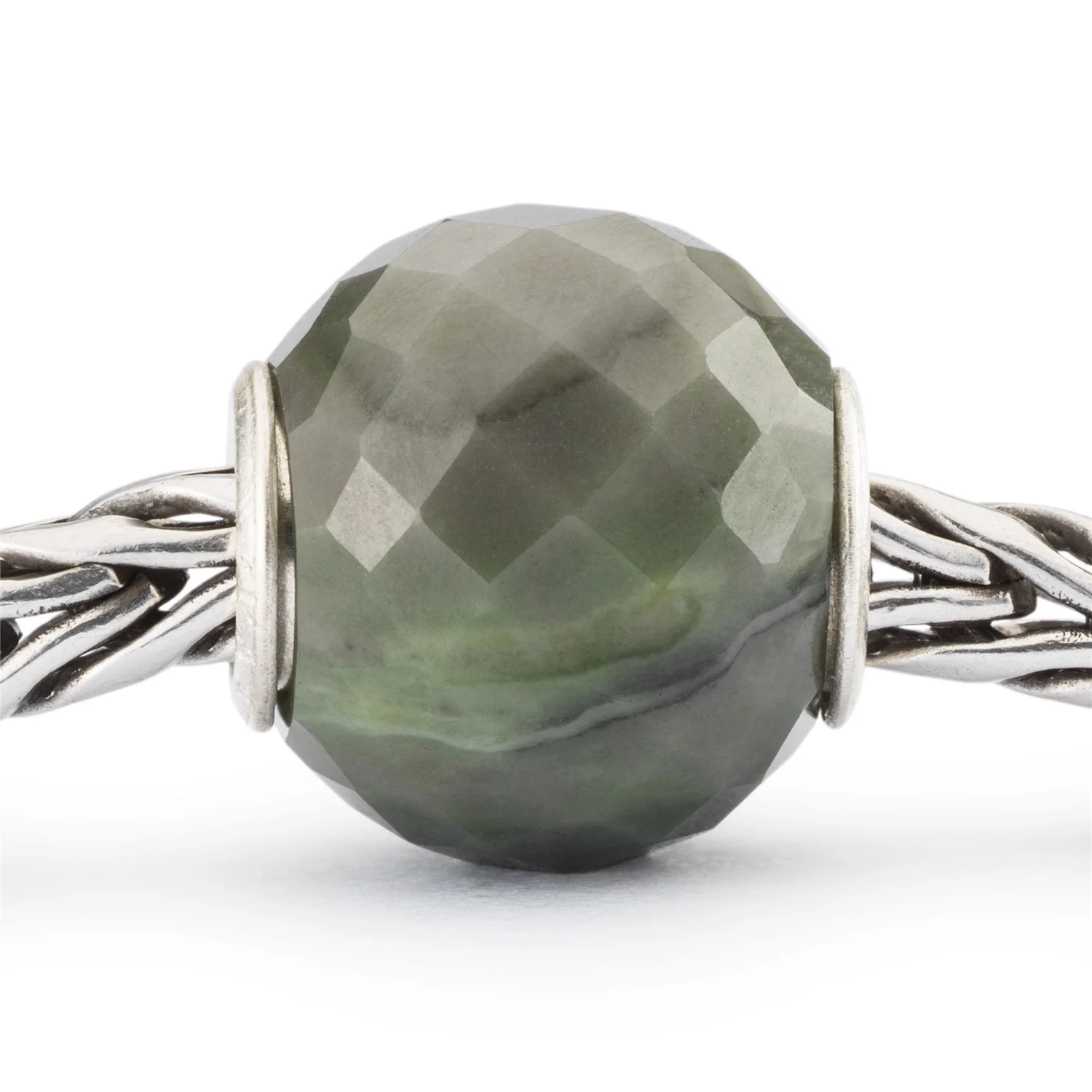 Round Green Calcite Facet Bead - Image 4