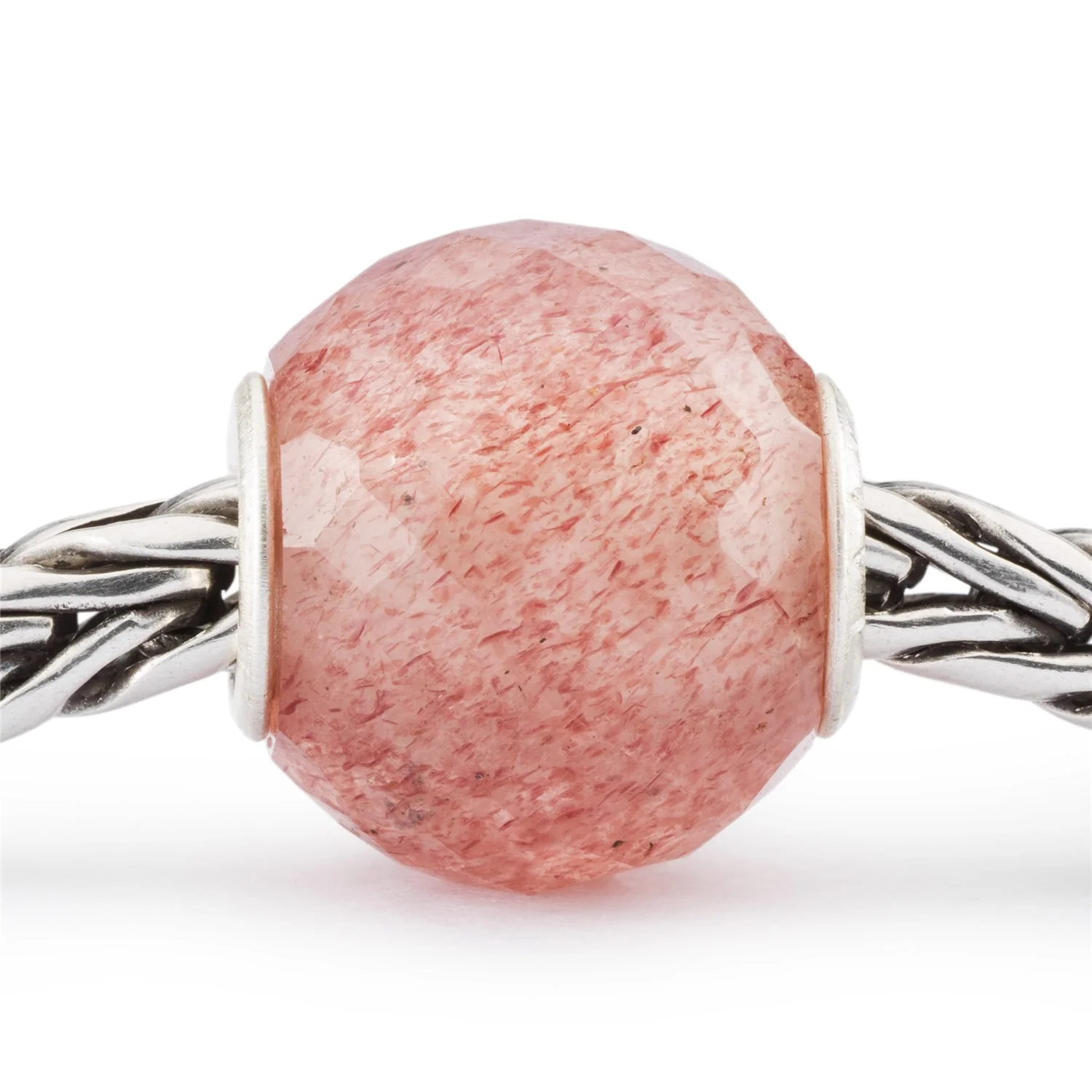 Round Strawberry Quartz Facet Bead - Image 5