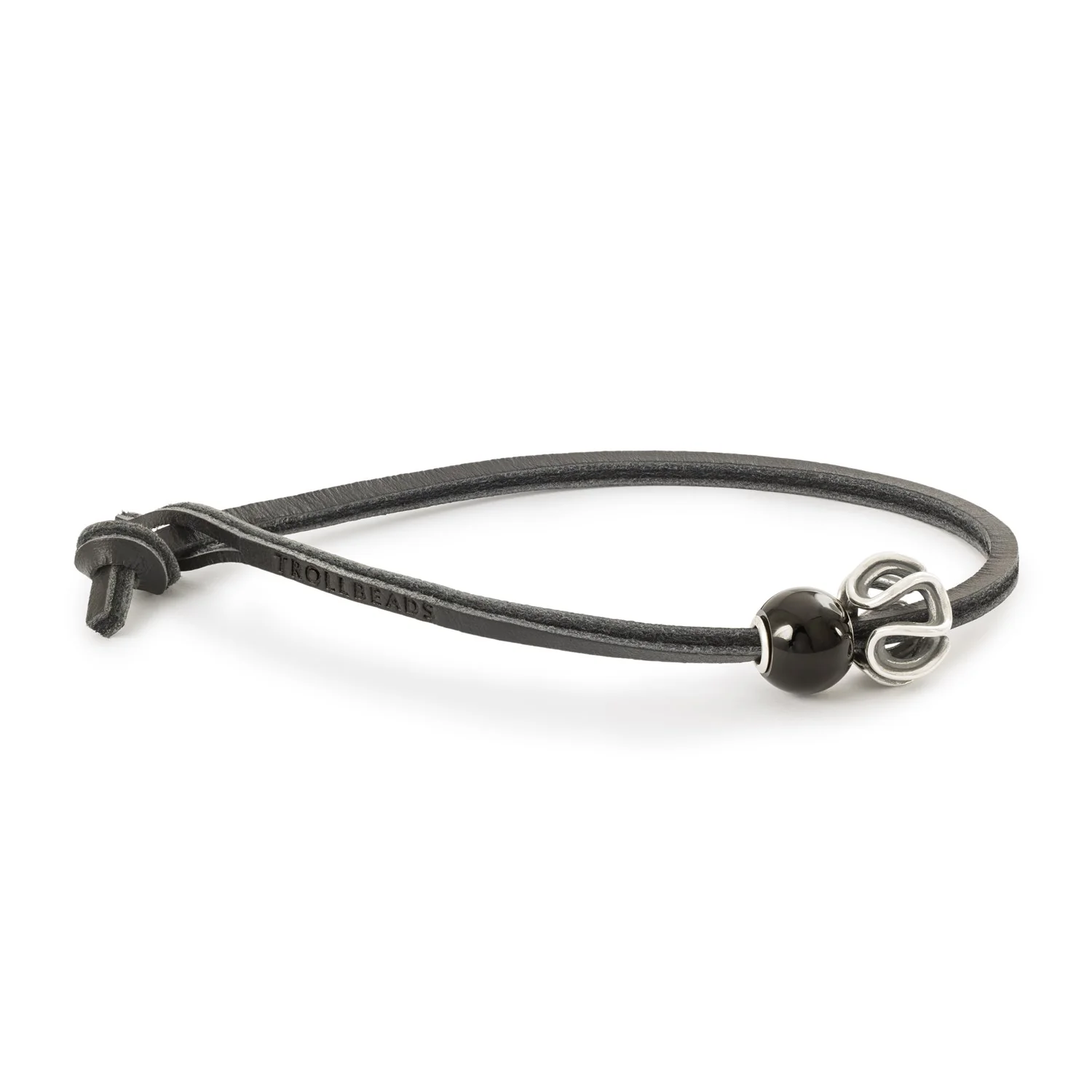 Single Leather Bracelet, Black - Image 3