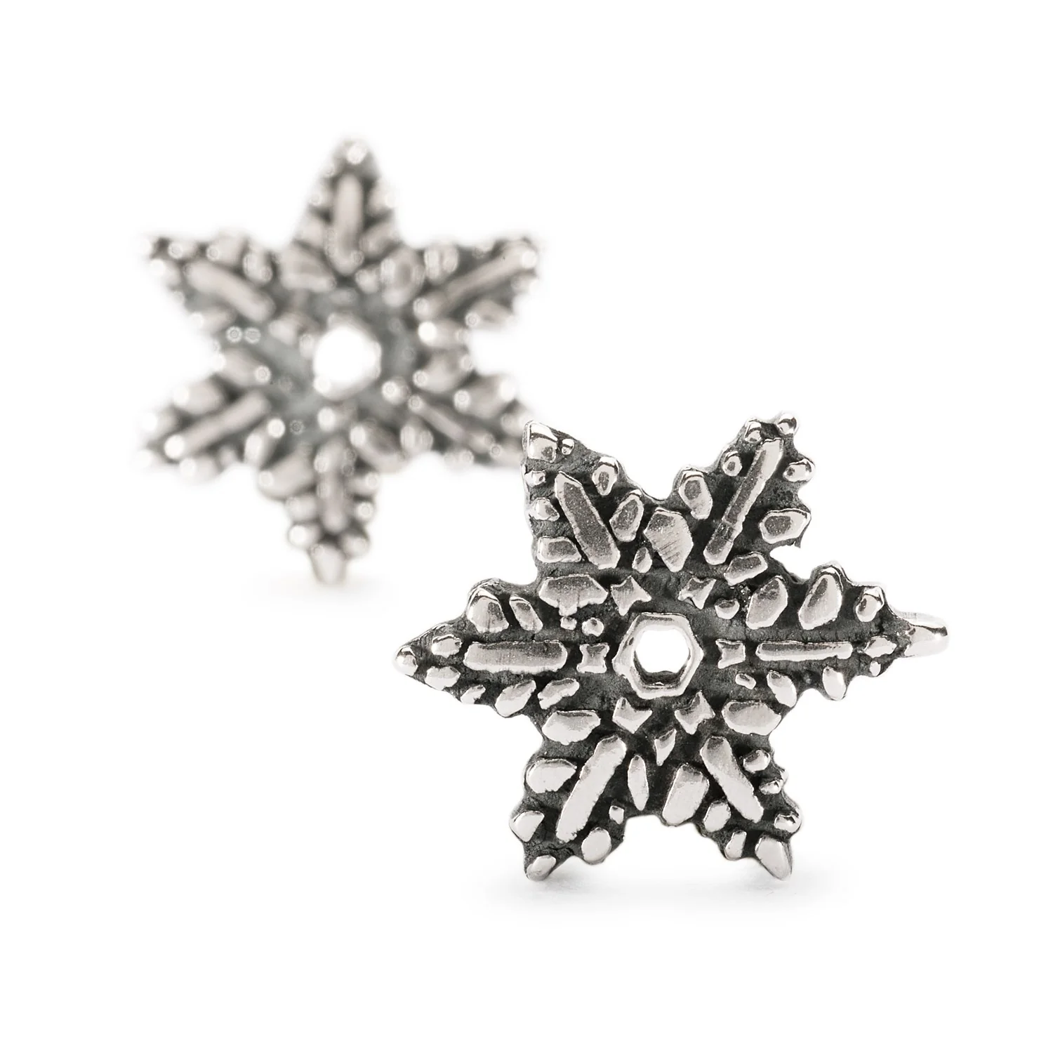 Snow Flower Earrings with Silver Earring Hooks - Image 2
