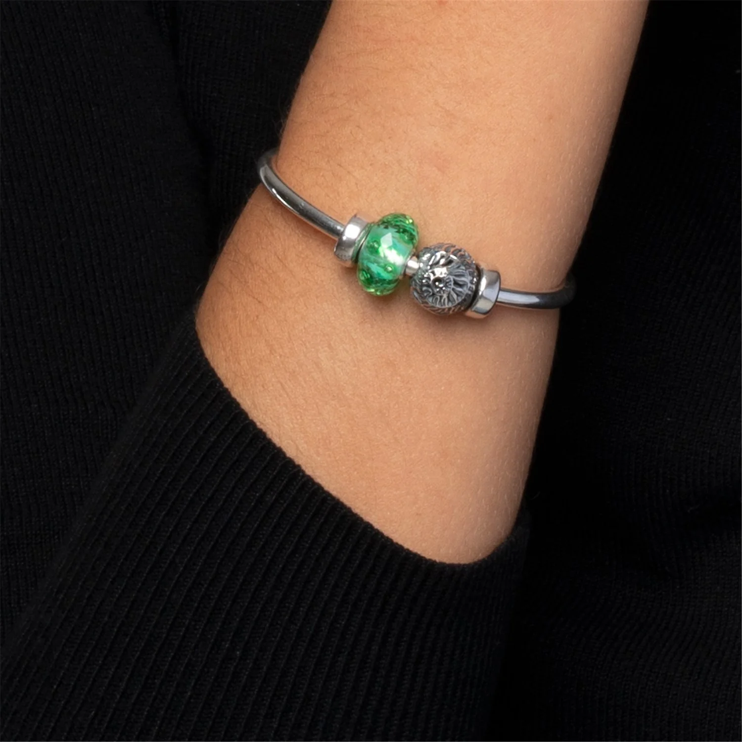 Sterling Silver Bangle with 2 x Silver Spacers - Image 6