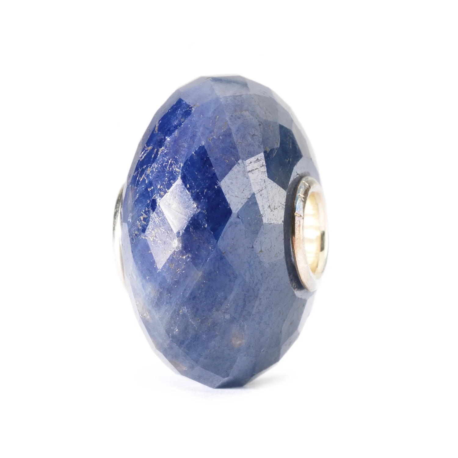 Sterling Silver Necklace with Sapphire Bead and Sterling Silver Lock - Image 3