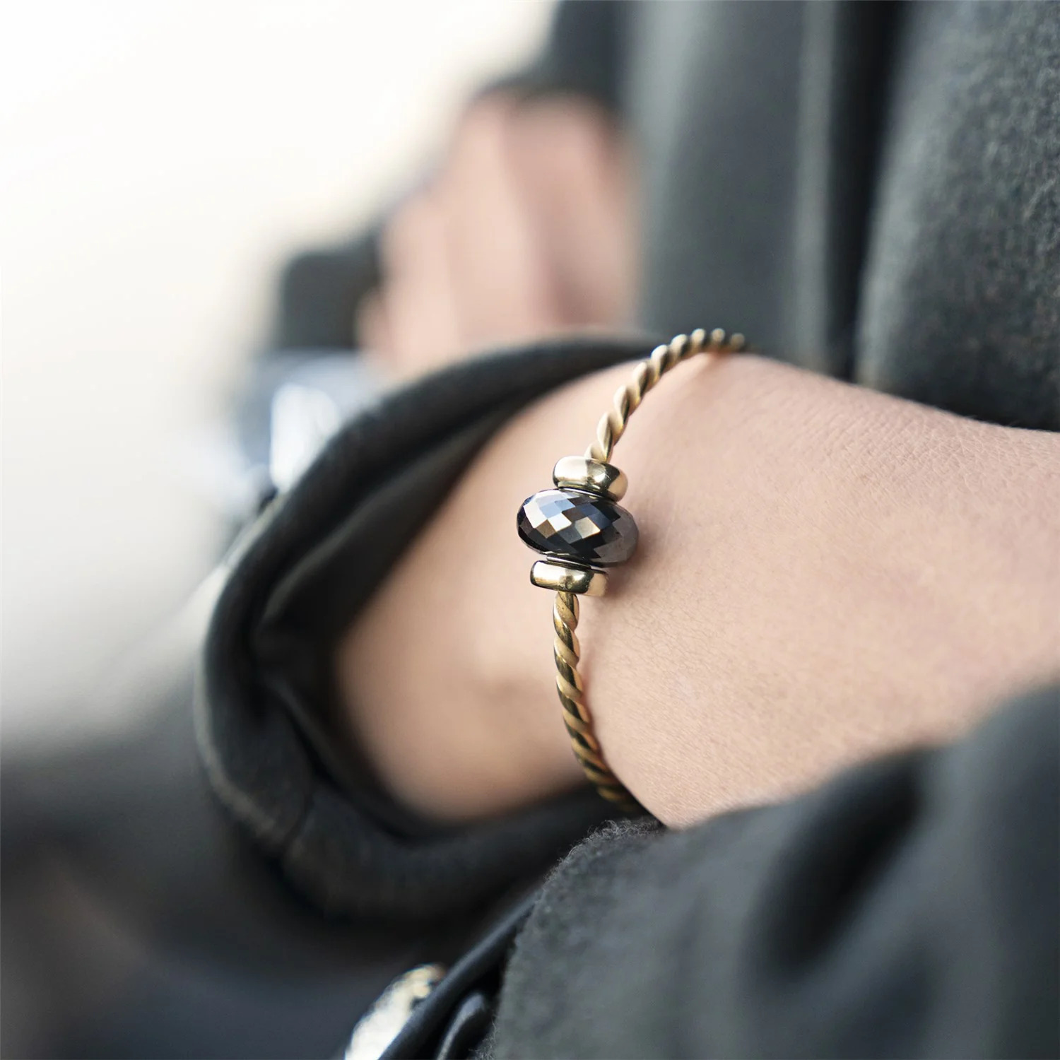 Twisted Gold Plated Bangle - Image 11