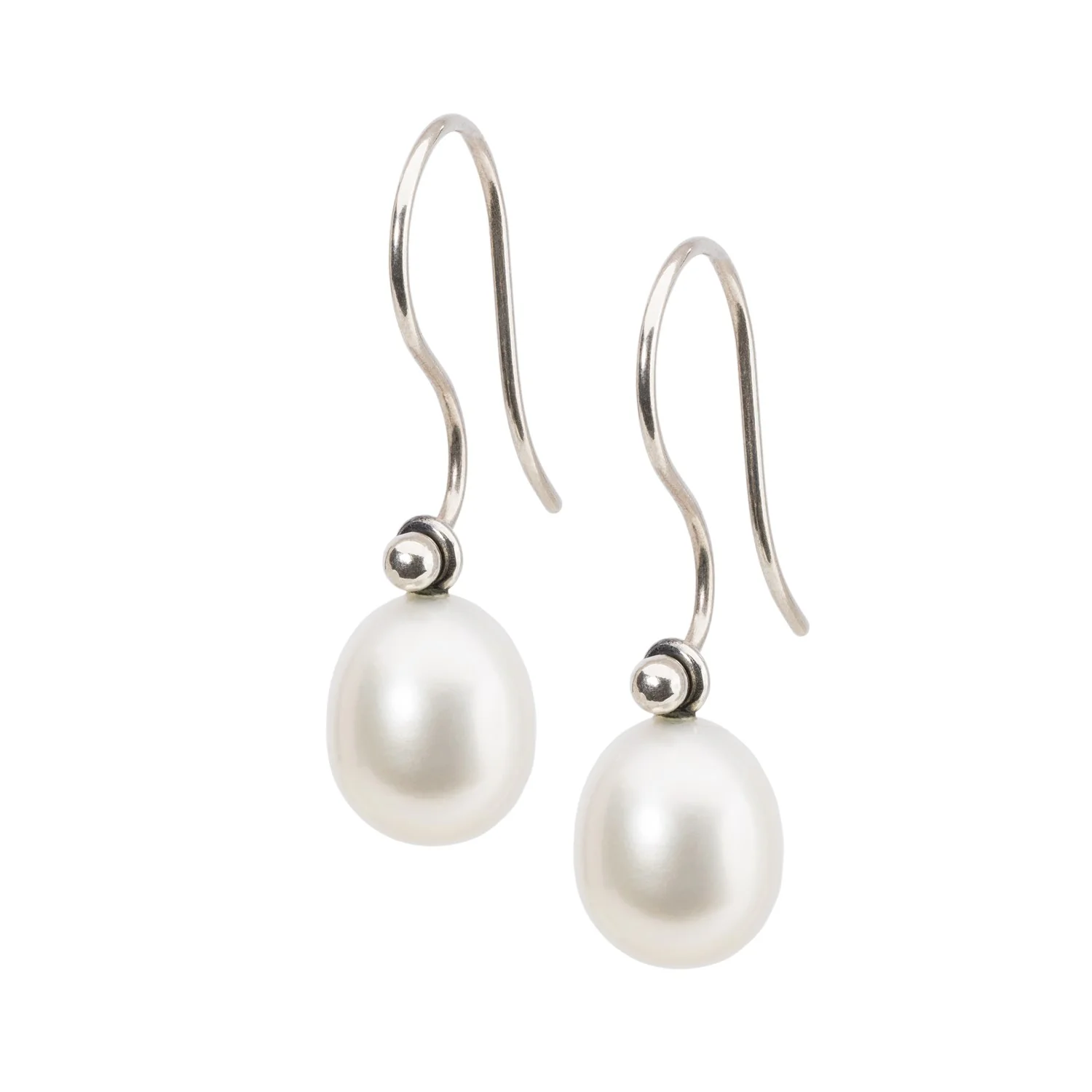 White Pearl Oval Earring Pendants - Image 3