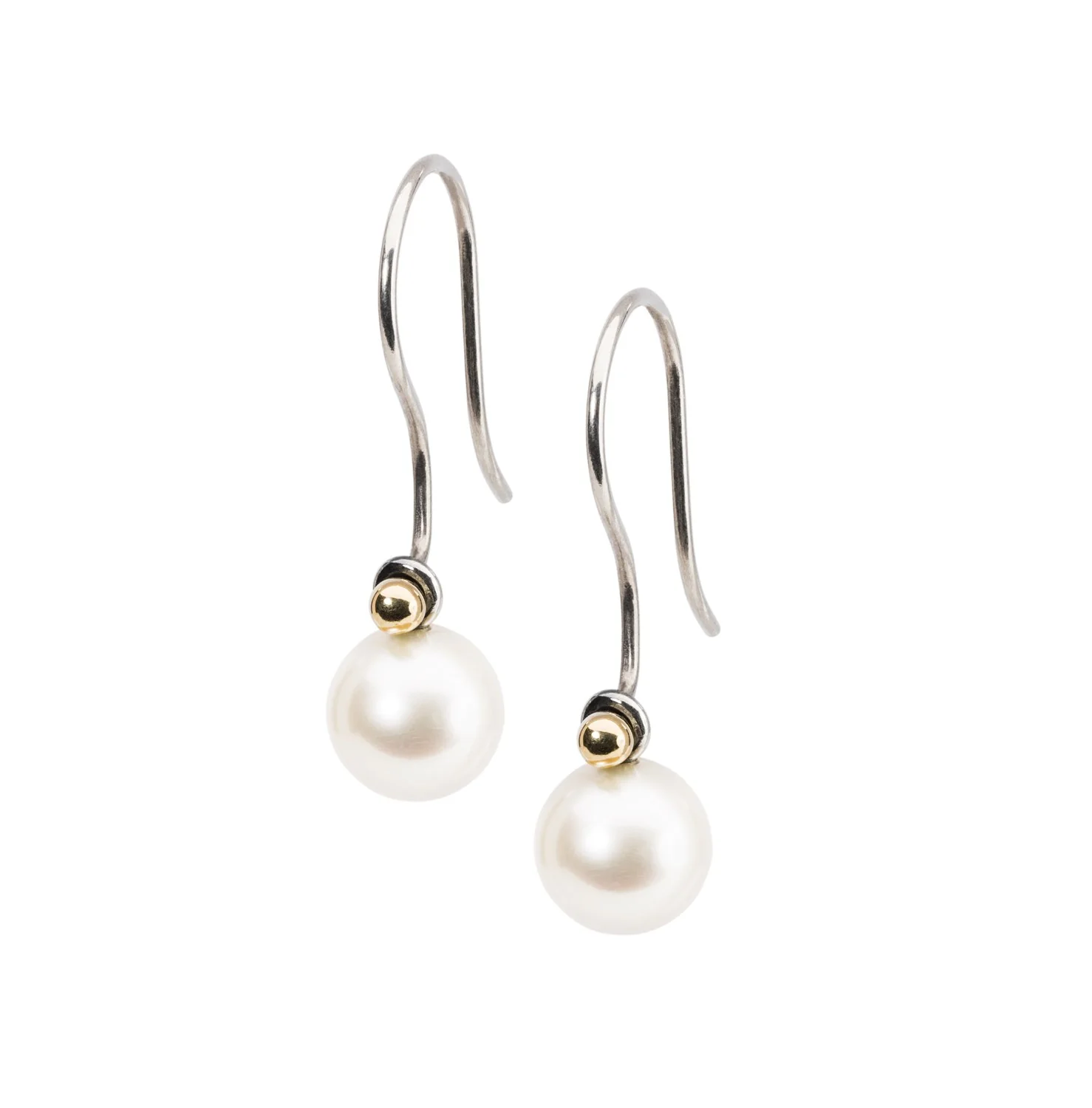White Pearl Round Earring Pendants - Image 3
